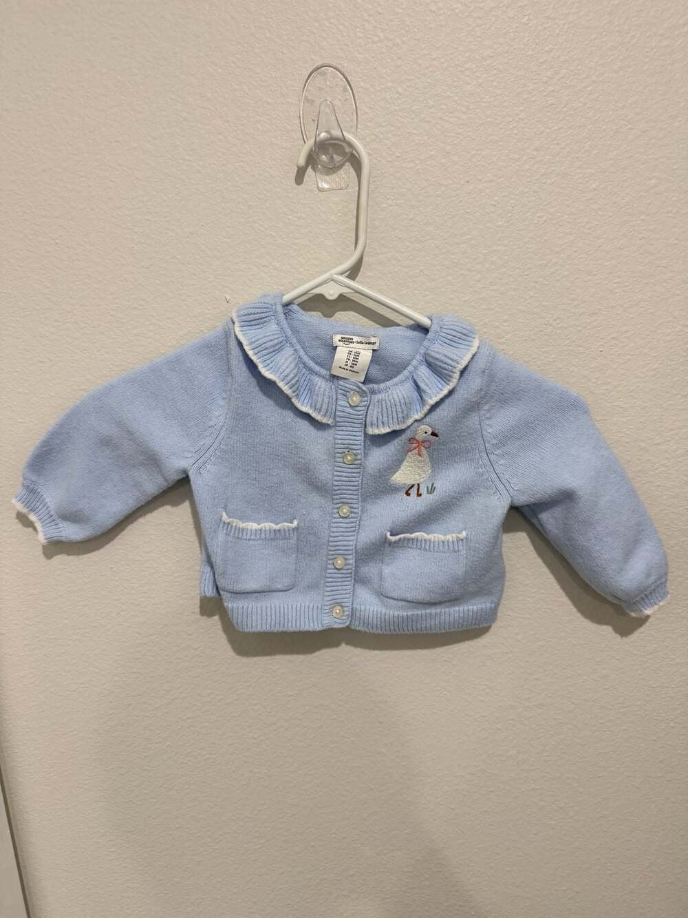 Amazon Essentials x Sofia Grainge Baby Blue Goose Embroidered Cardigan 18M